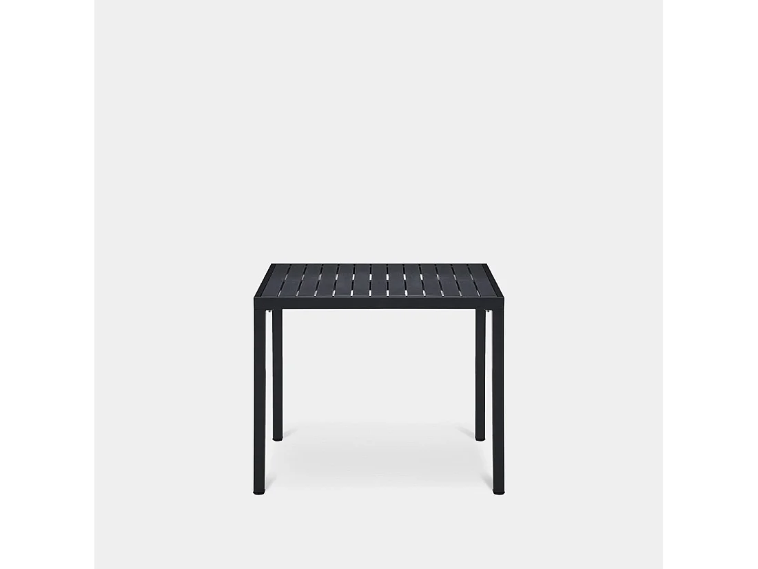 Table fixe en polypropylène gris anthracite 84x76 cm-Jastorf
