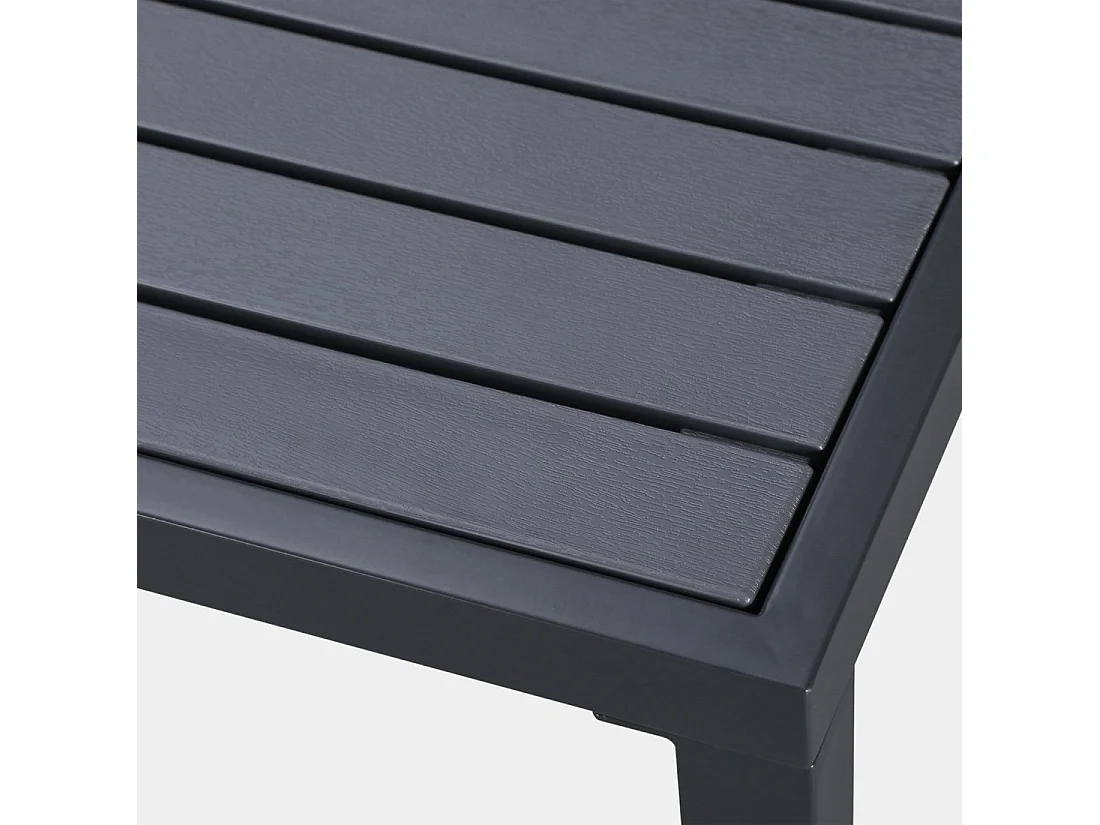 Table fixe en polypropylène gris anthracite 84x76 cm-Jastorf