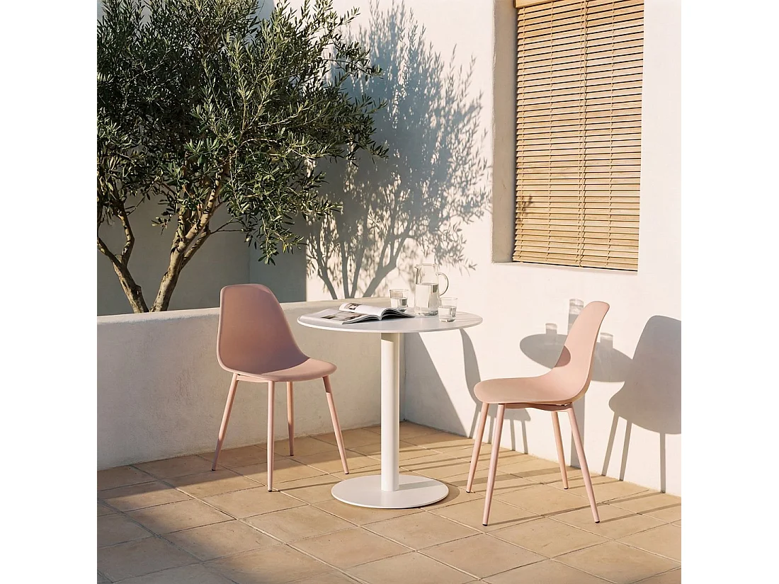 Table fixe en métal blanc 60x76 cm-Thule