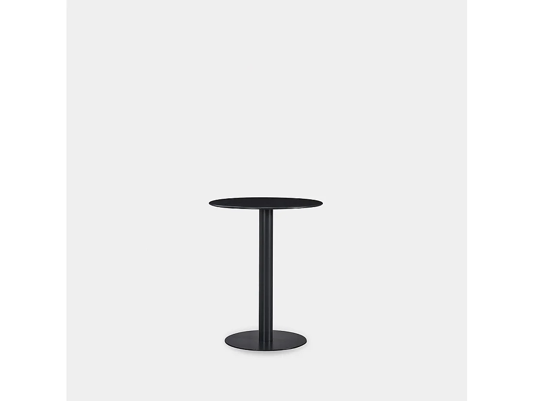 Table fixe en métal gris anthracite 60x76 cm-Thule
