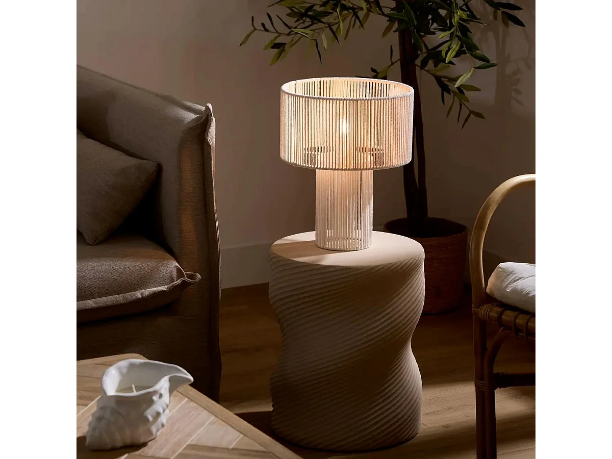 Lampe à Poser en Métal "Miria" 34cm Blanc