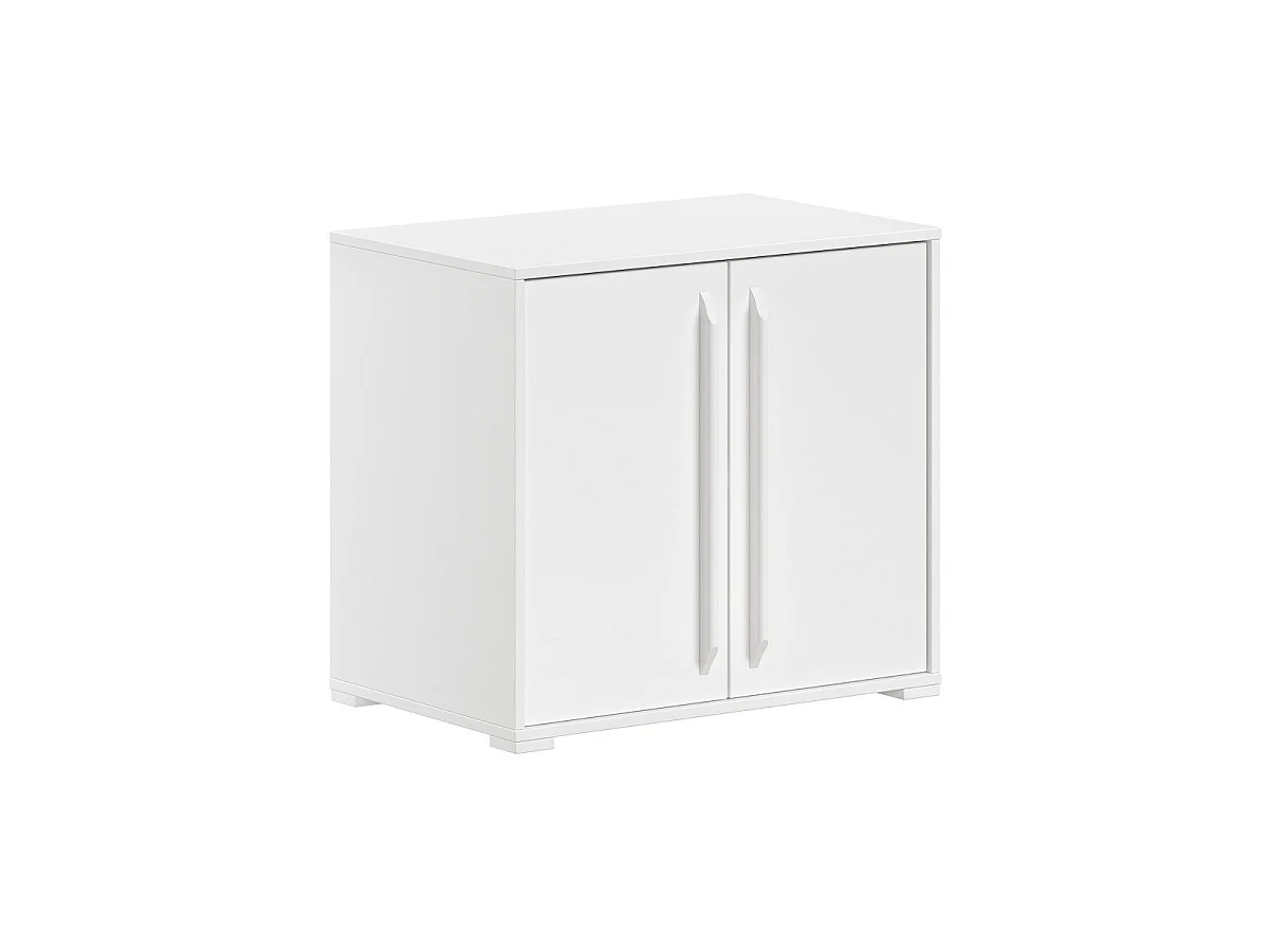 Pack - Lit Superposé & 2 Commodes à Portes "Sam" 90x200cm Blanc