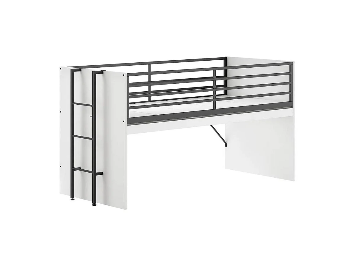 Pack - Lit Superposé & 2 Commodes à Portes "Sam" 90x200cm Blanc
