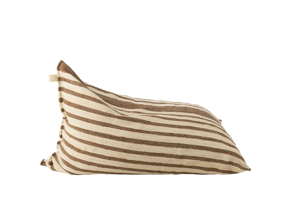 Pouf en Coton "Lignes" 150cm Marron