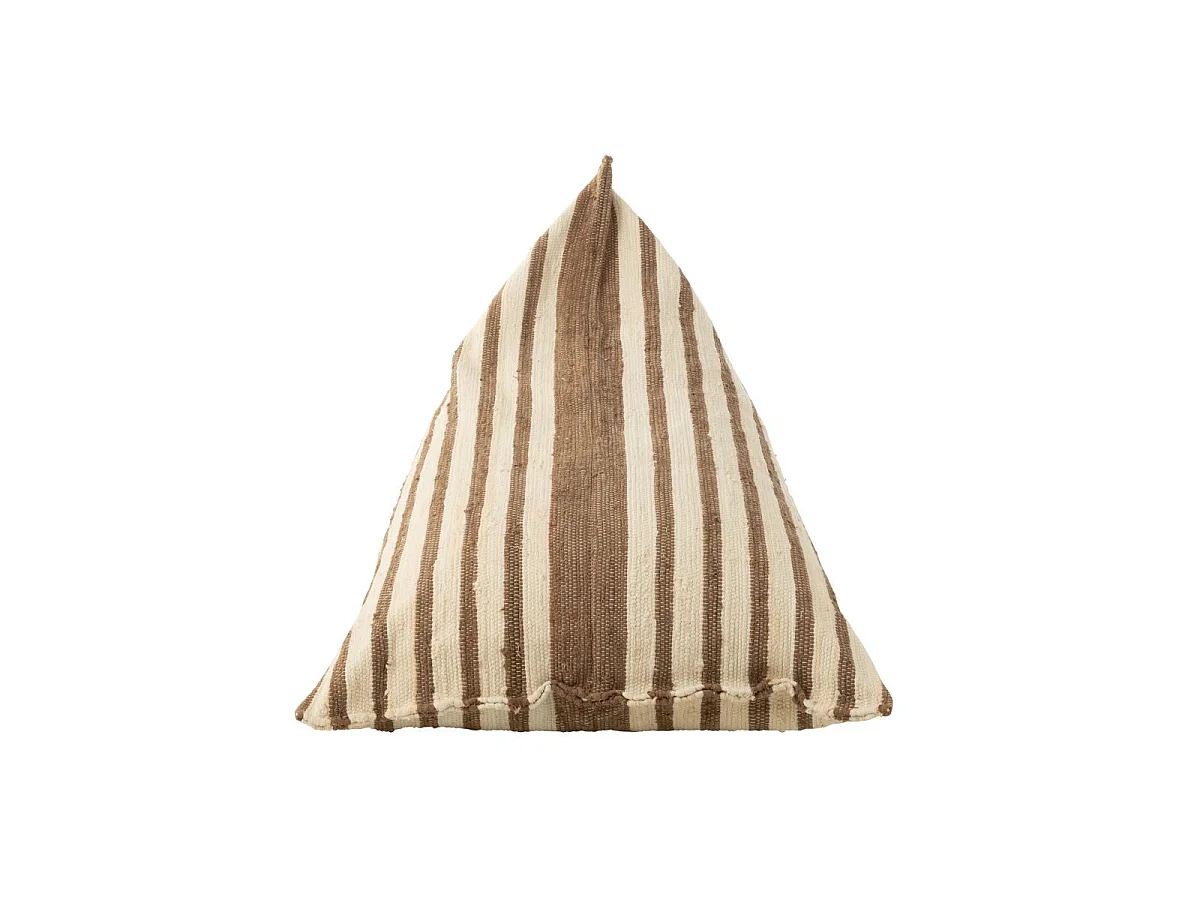 Pouf en Coton "Lignes" 150cm Marron