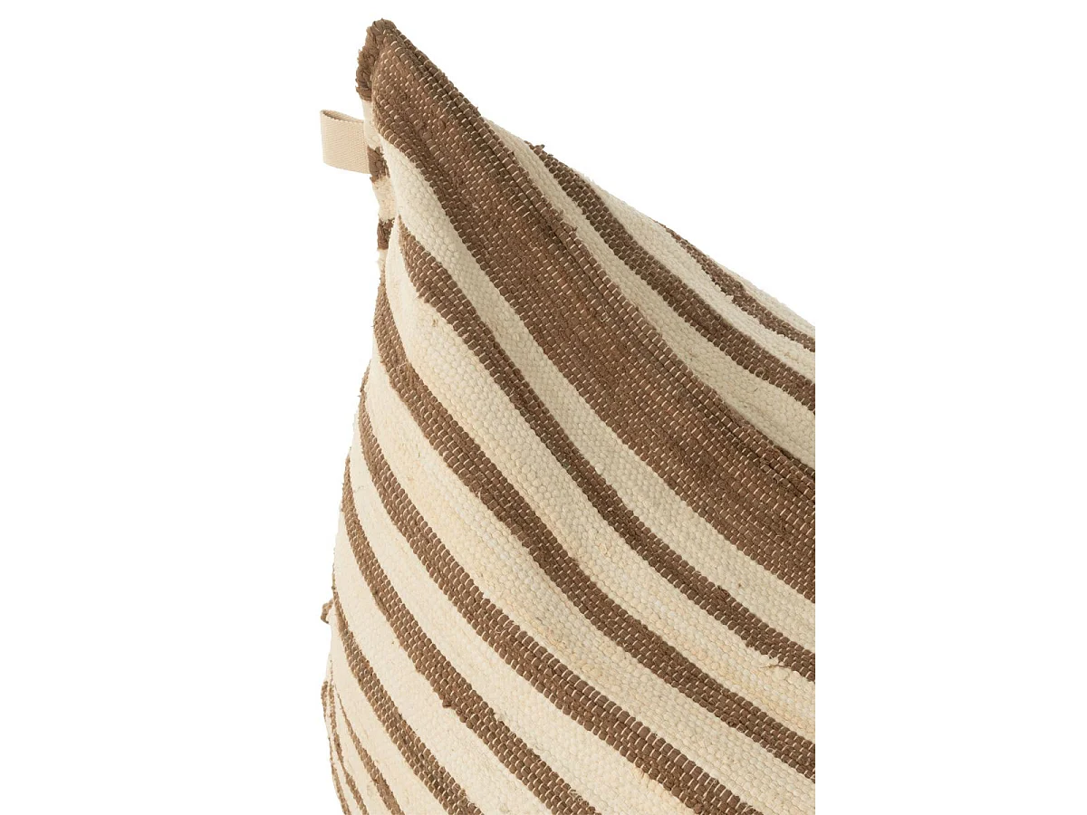 Pouf en Coton "Lignes" 150cm Marron