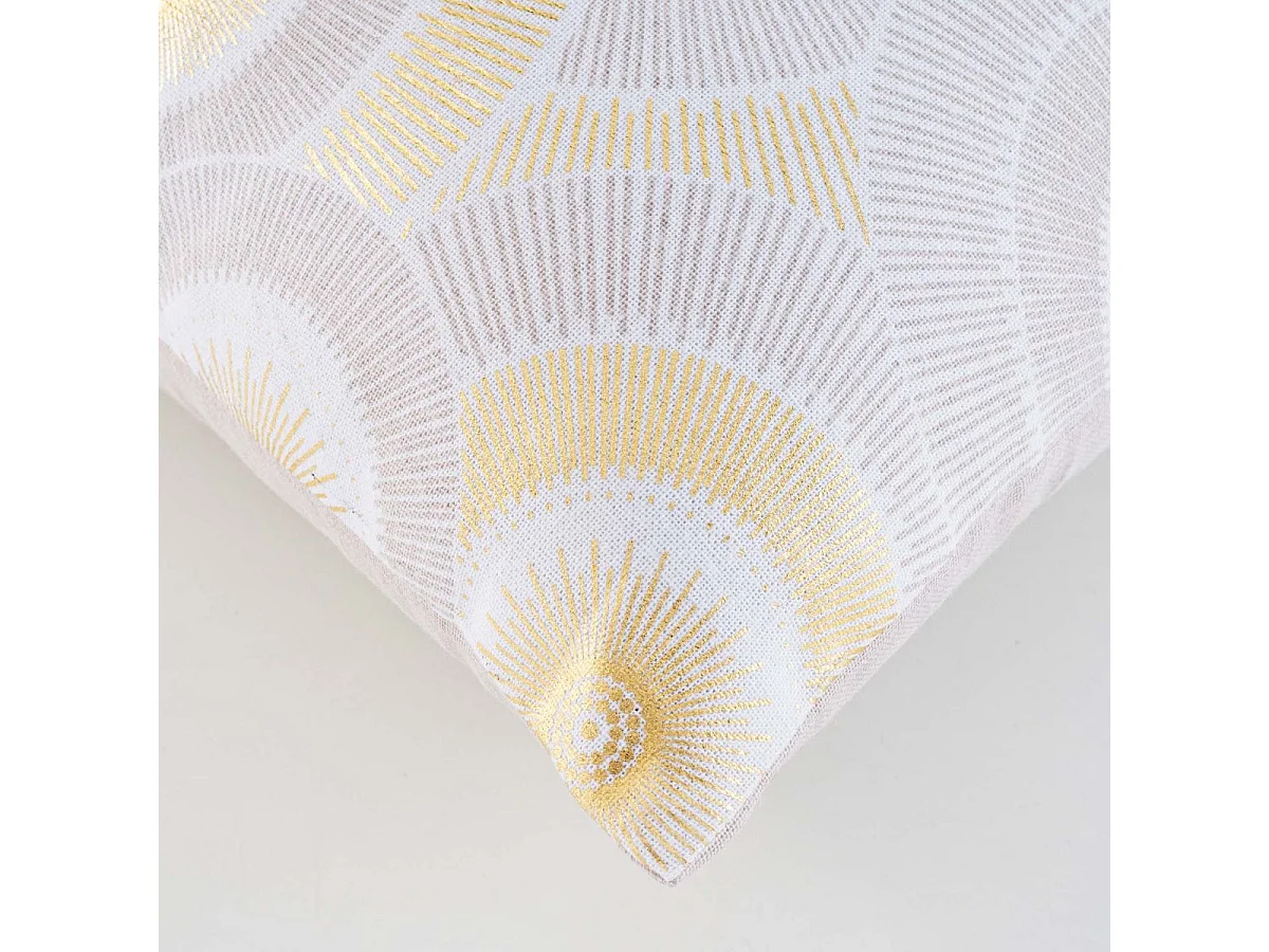 Housse de Coussin Imprimé Métallisé "Eclipse" 40x40cm Naturel