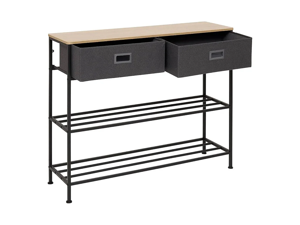 Console 2 Tiroirs "Tissa" 100cm Gris Foncé