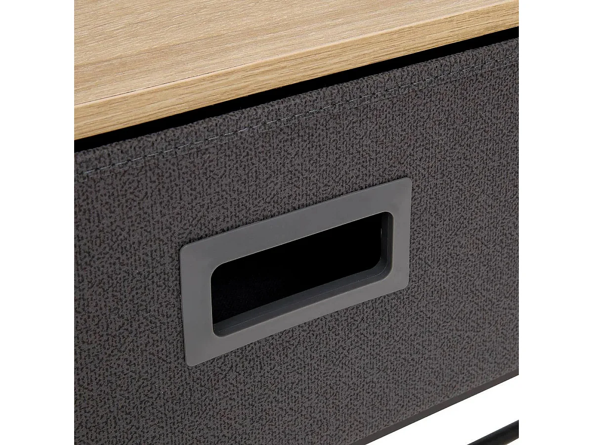 Console 2 Tiroirs "Tissa" 100cm Gris Foncé
