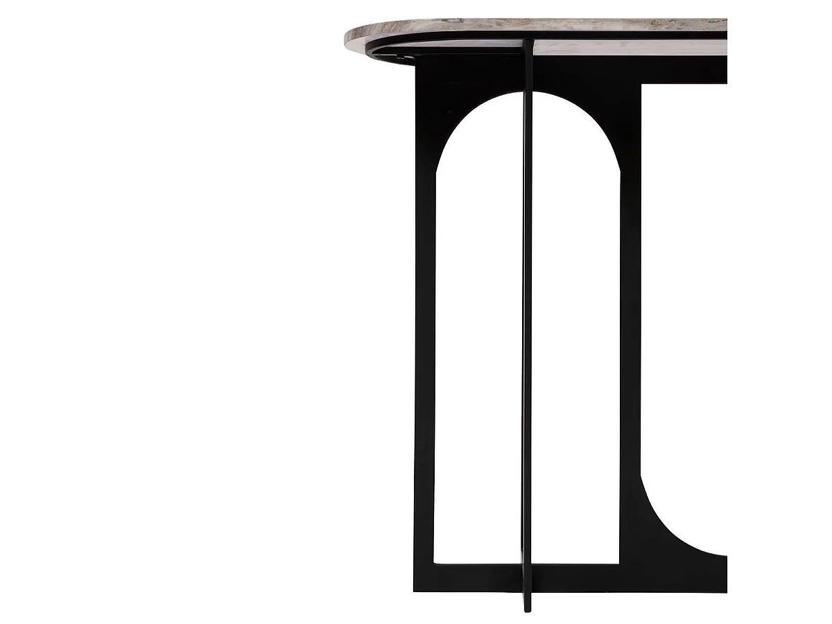 Console Effet Marbre "Tusco" 140cm Noir
