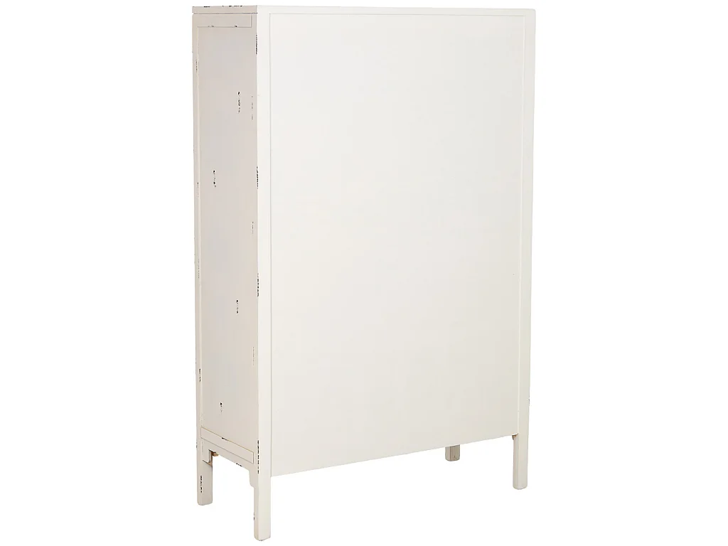 Armário madeira envelhecido branco 96x40x150h cm