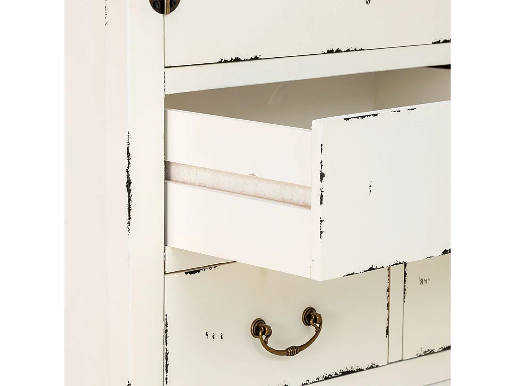 Armário madeira envelhecido branco 96x40x150h cm