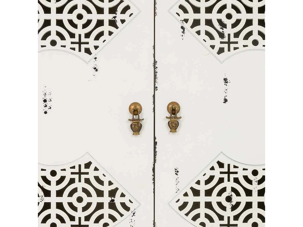Armário madeira envelhecido branco 96x40x150h cm