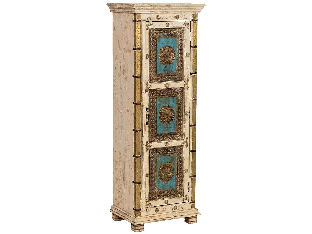 Armário madeira artesanal branco 53x40x149h cm