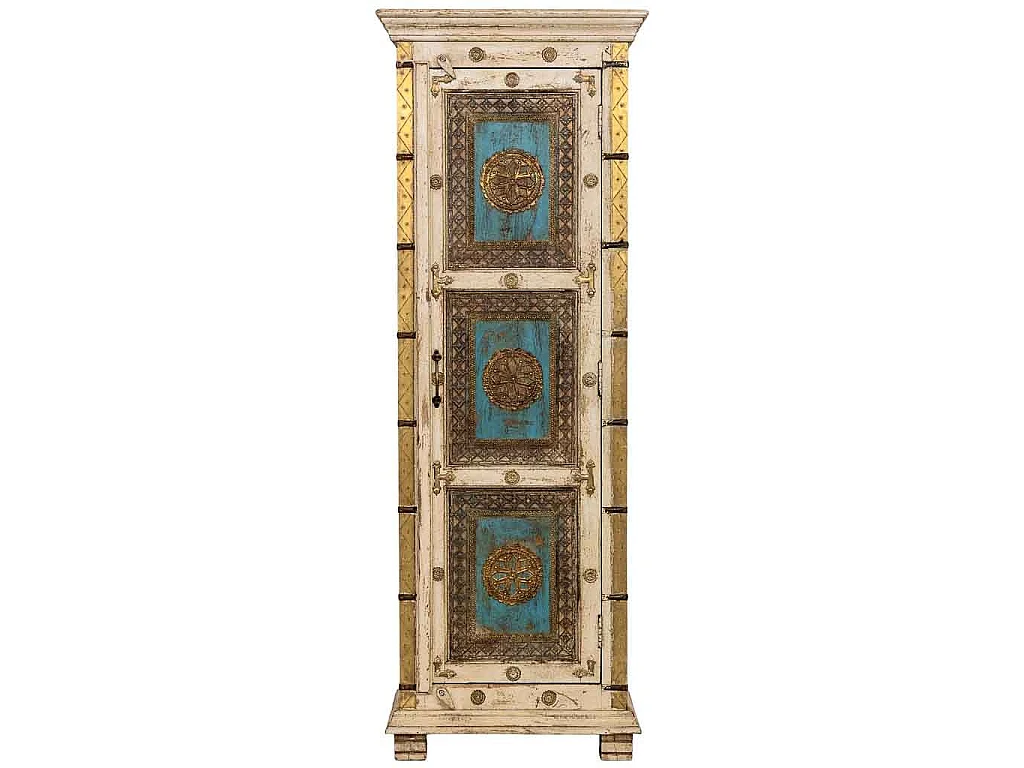 Armário madeira artesanal branco 53x40x149h cm
