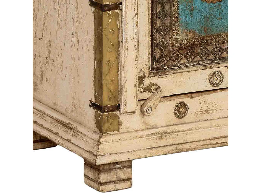 Armário madeira artesanal branco 53x40x149h cm