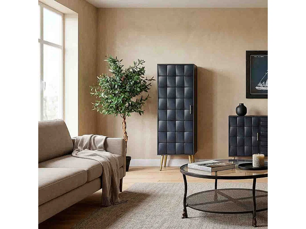 Armario de madera negro 40.5x37x139.5h cm
