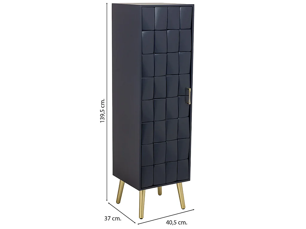 Armario de madera negro 40.5x37x139.5h cm