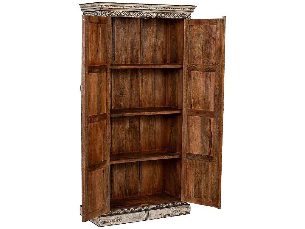 Armario de madera verde pintado a mano 92x34x183cm
