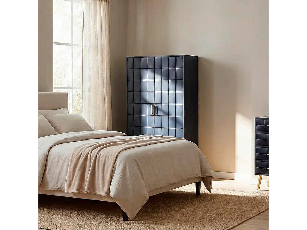 Armario de madera negro 76x42x125h cm