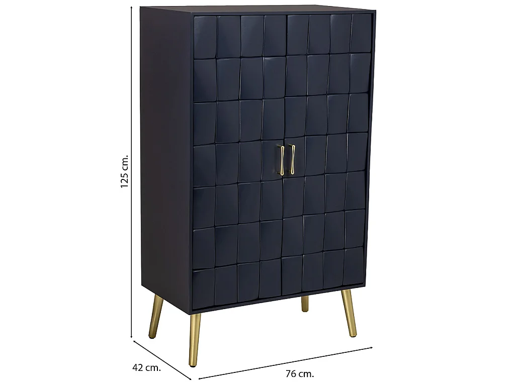 Armario de madera negro 76x42x125h cm