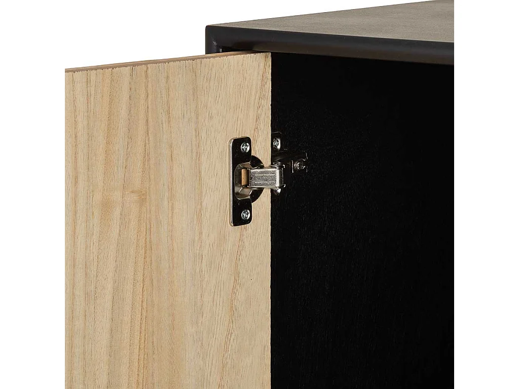 Armario de madera recuperada negro con 2 baldas 40.5x37x139.5h cm