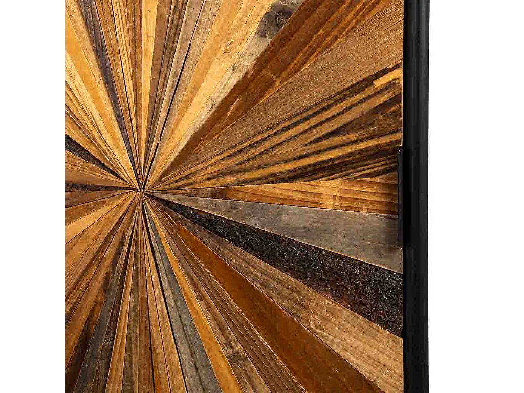 Armario de madera recuperada negro con 2 baldas 40.5x37x139.5h cm