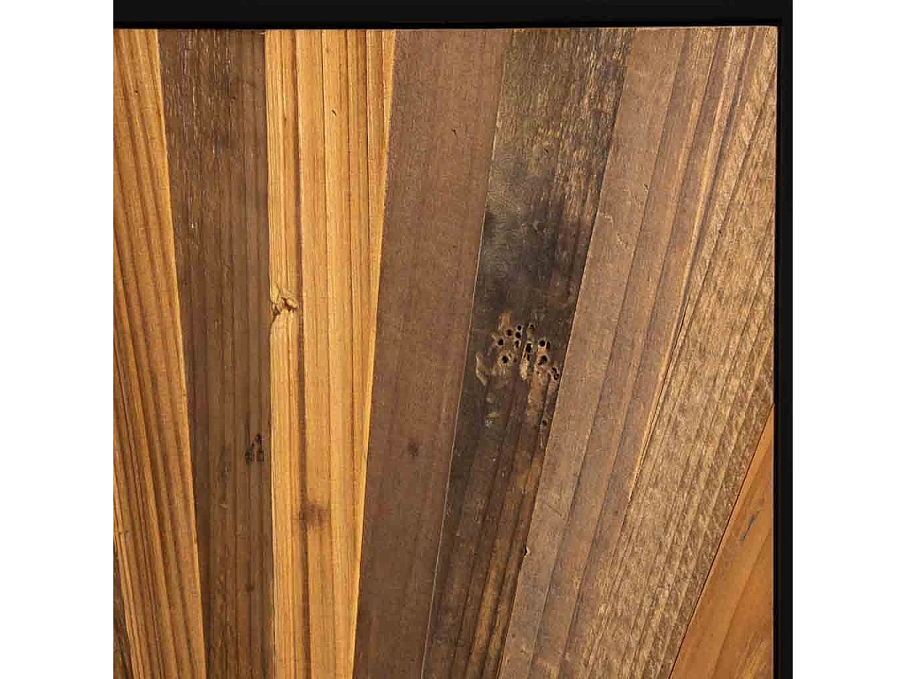 Armario de madera recuperada negro con 2 baldas 40.5x37x139.5h cm