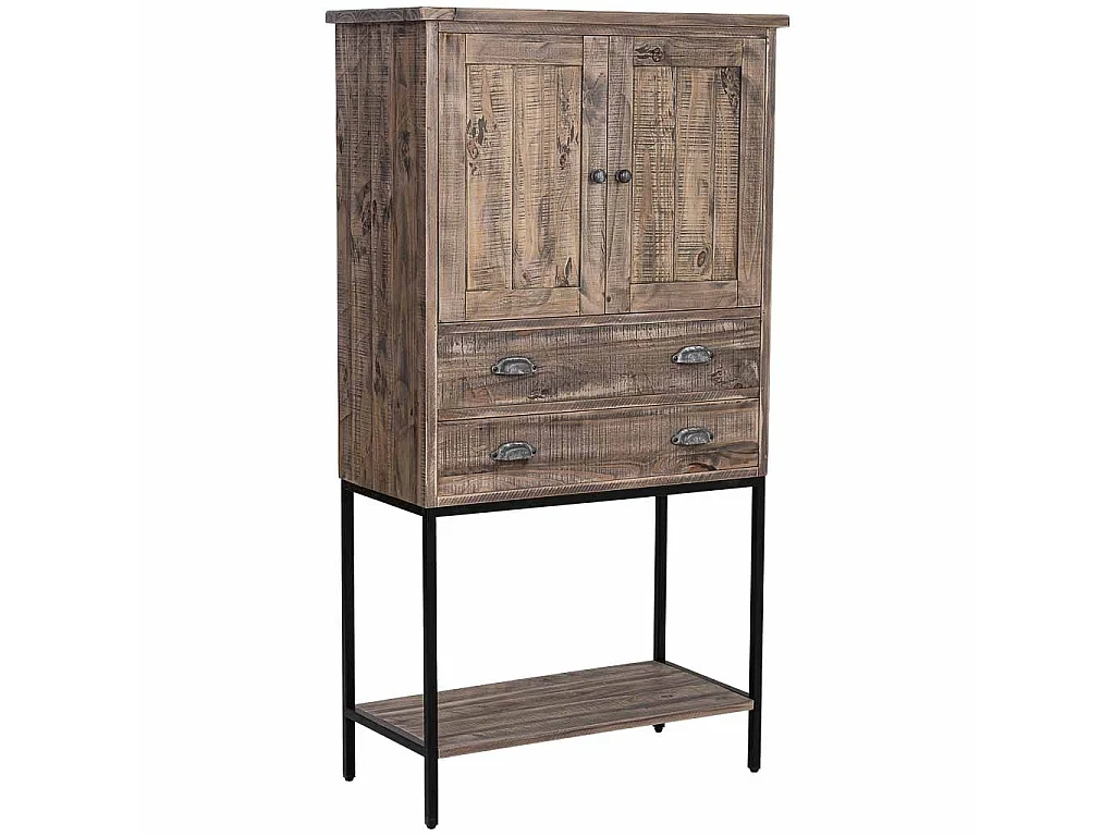 Roupeiro de madeira castanha 81x40x152h cm