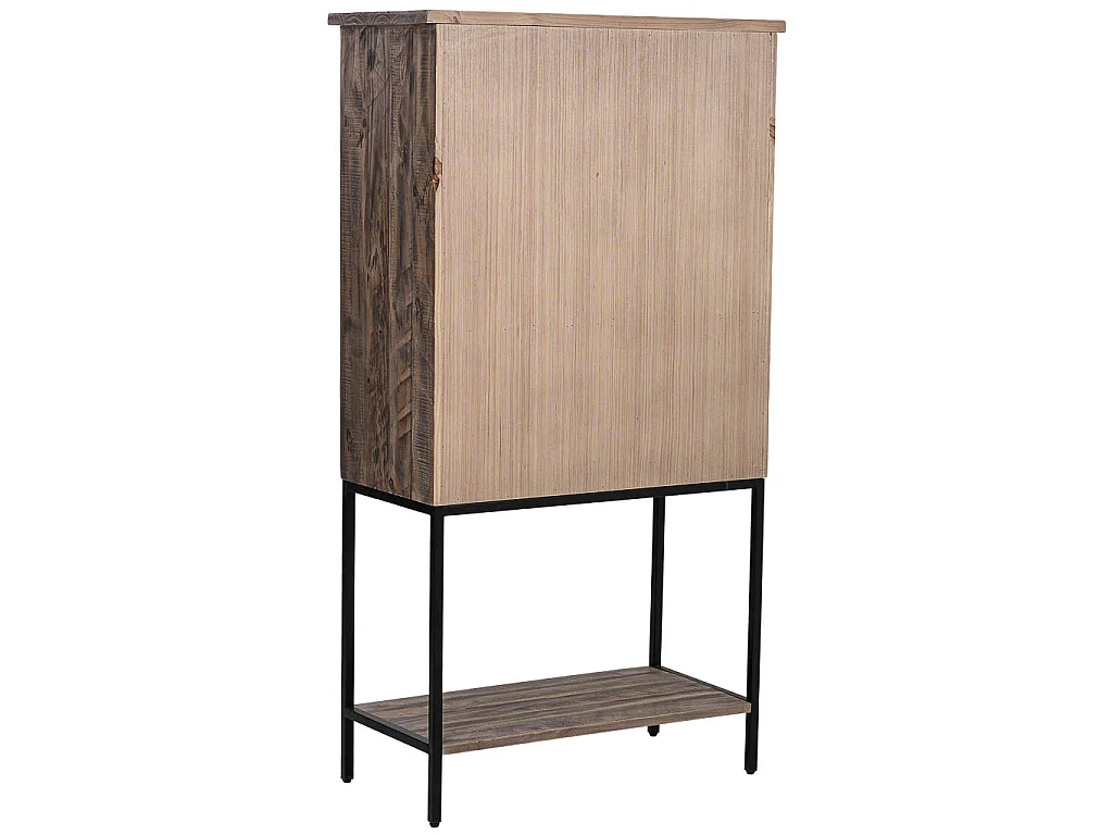 Roupeiro de madeira castanha 81x40x152h cm