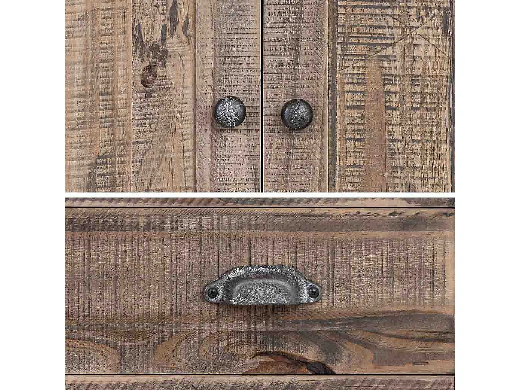 Roupeiro de madeira castanha 81x40x152h cm