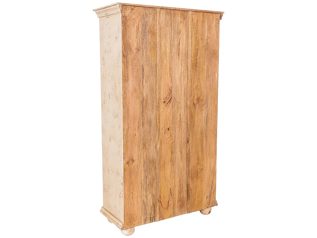 Armário de madeira artesanal branco 100x45x178 cm