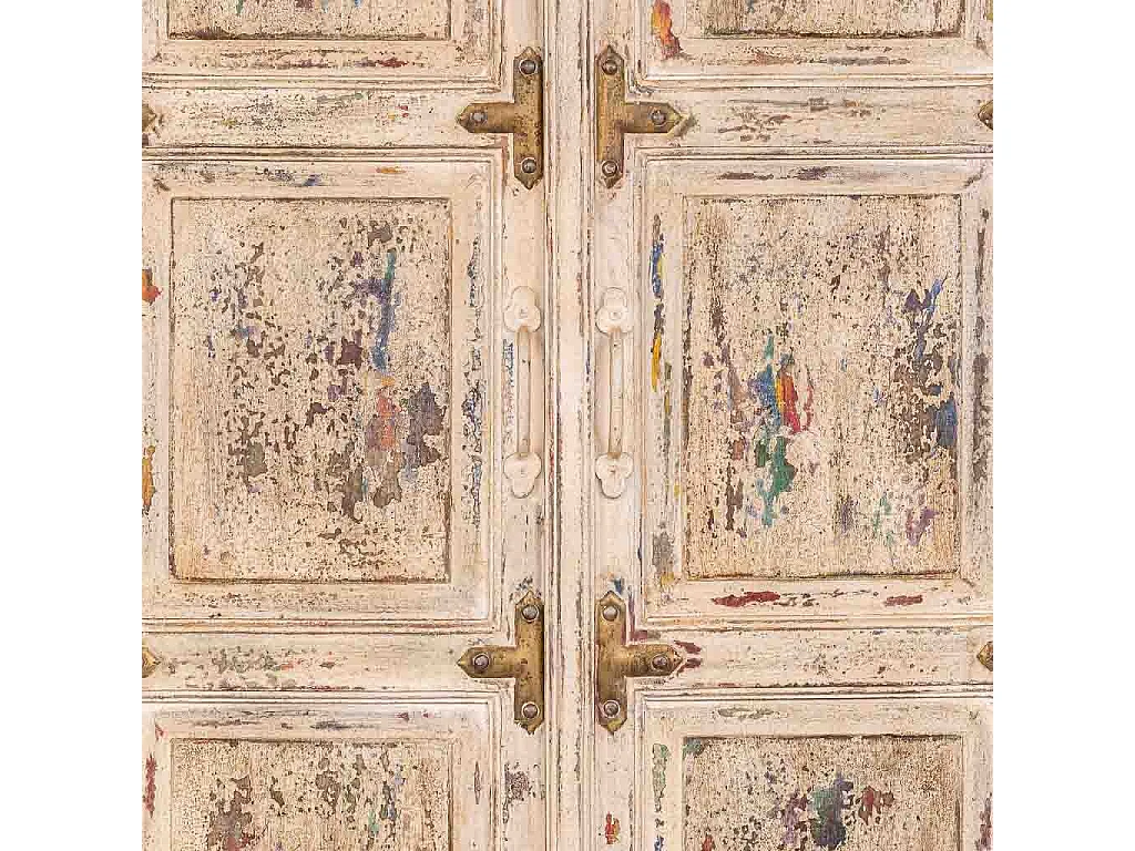 Armário de madeira artesanal branco 100x45x178 cm