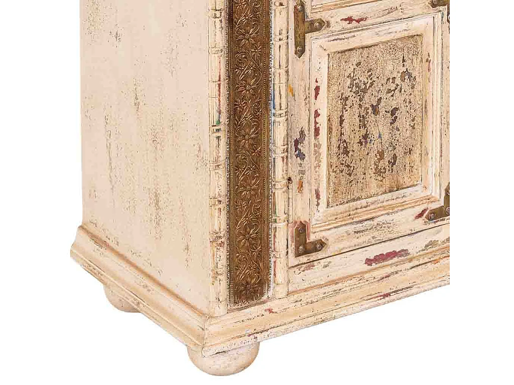 Armário de madeira artesanal branco 100x45x178 cm