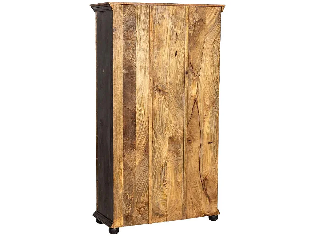 Armario de madera artesanal negro 102x44x183h cm