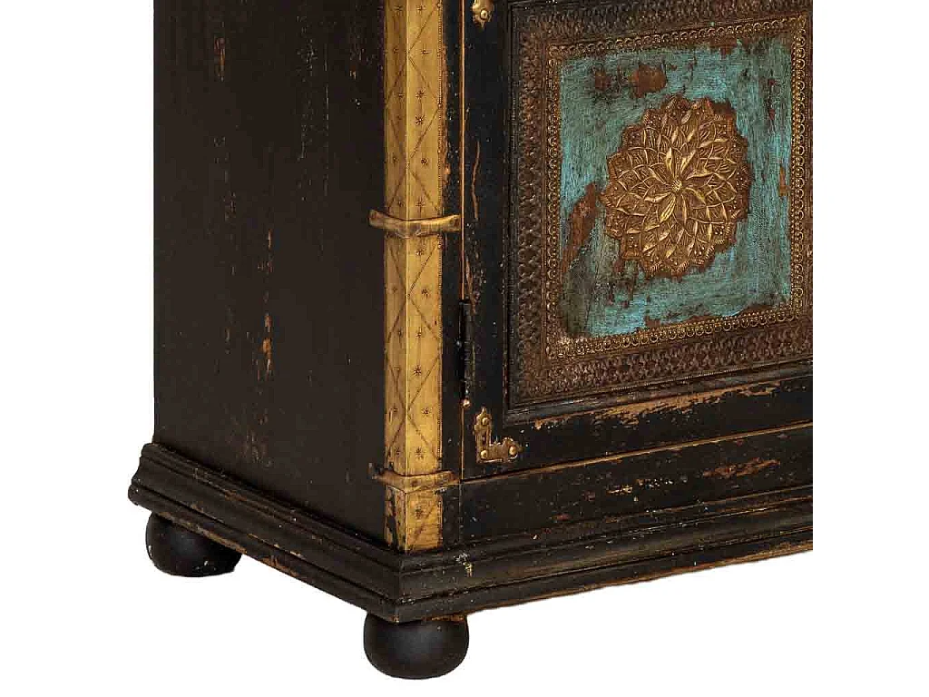 Armario de madera artesanal negro 102x44x183h cm