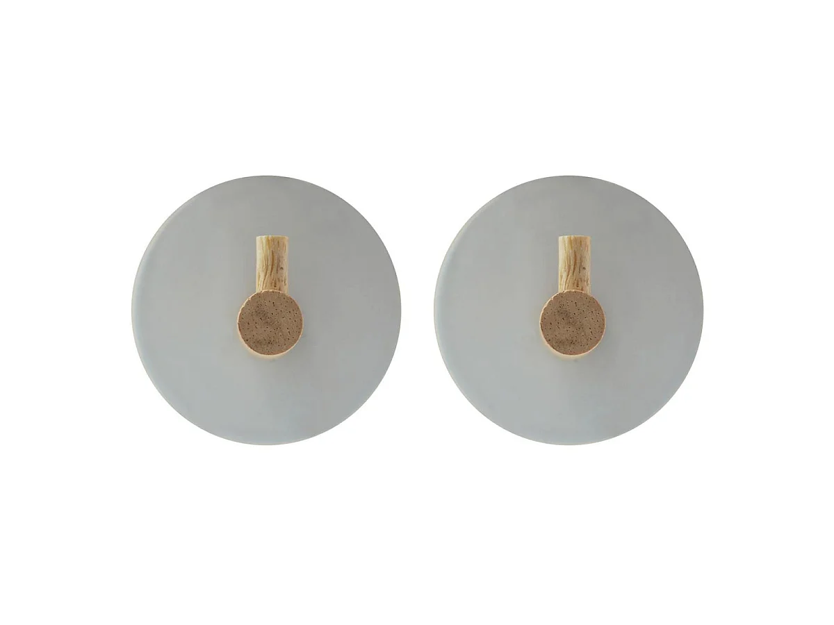 Lot de 2 Patères Adhésives en Métal "Fixeo" 5cm Blanc