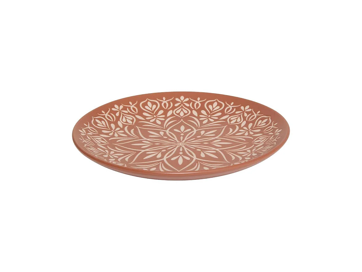 Lot de 6 Assiettes à Dessert en Céramique "Inès" 21cm Terracotta