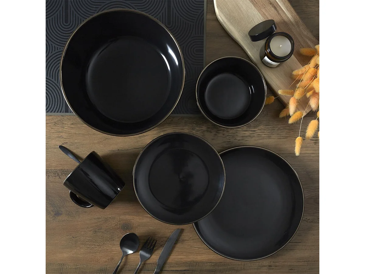 Lot de 6 Assiettes à Dessert "Lounge" 20cm Noir