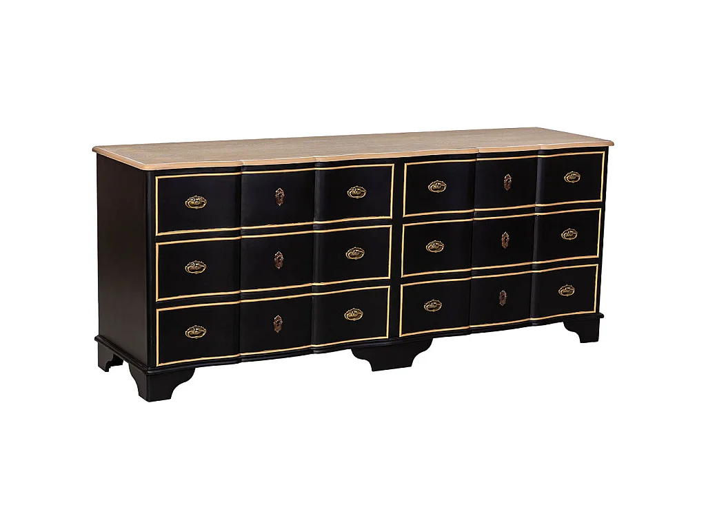 Credenza in legno 193x50x80h cm nera