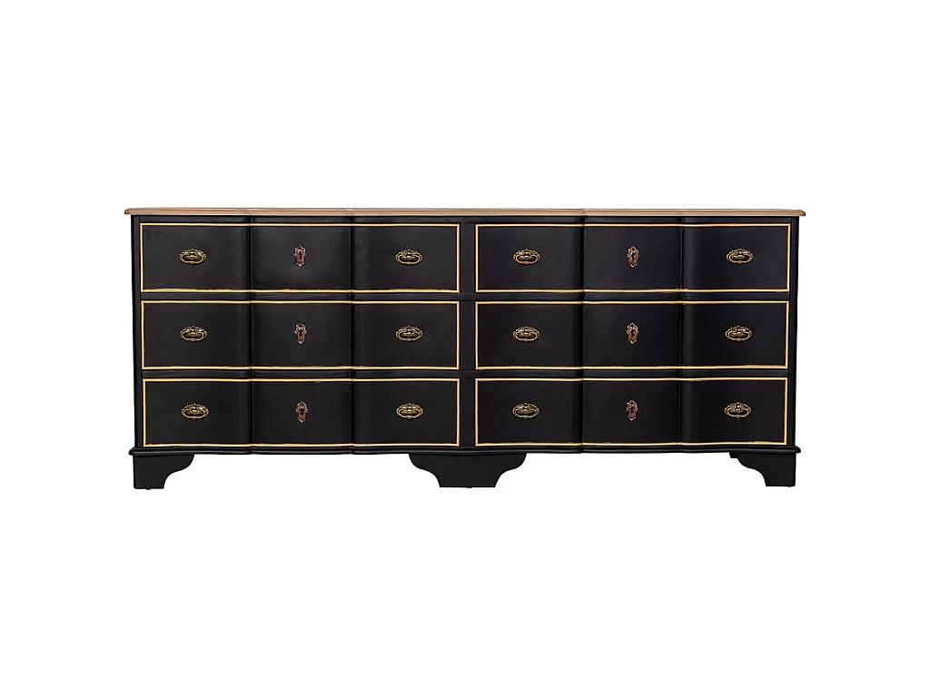 Credenza in legno 193x50x80h cm nera