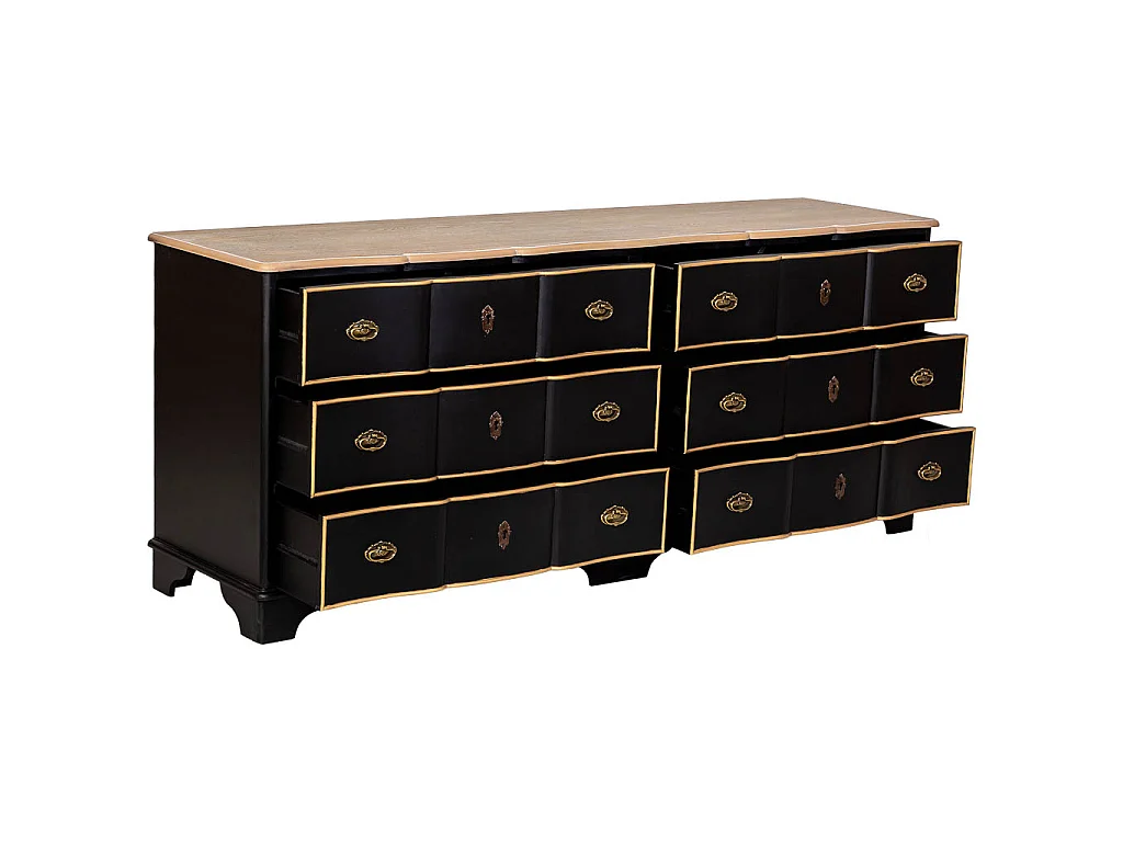 Credenza in legno 193x50x80h cm nera