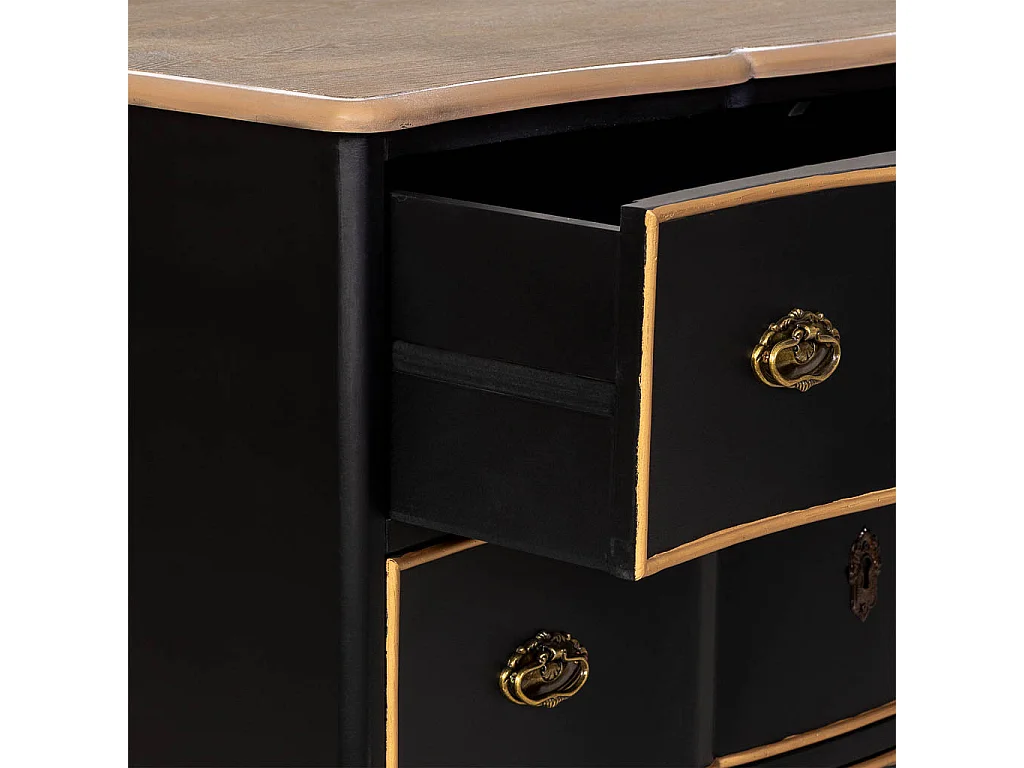 Credenza in legno 193x50x80h cm nera