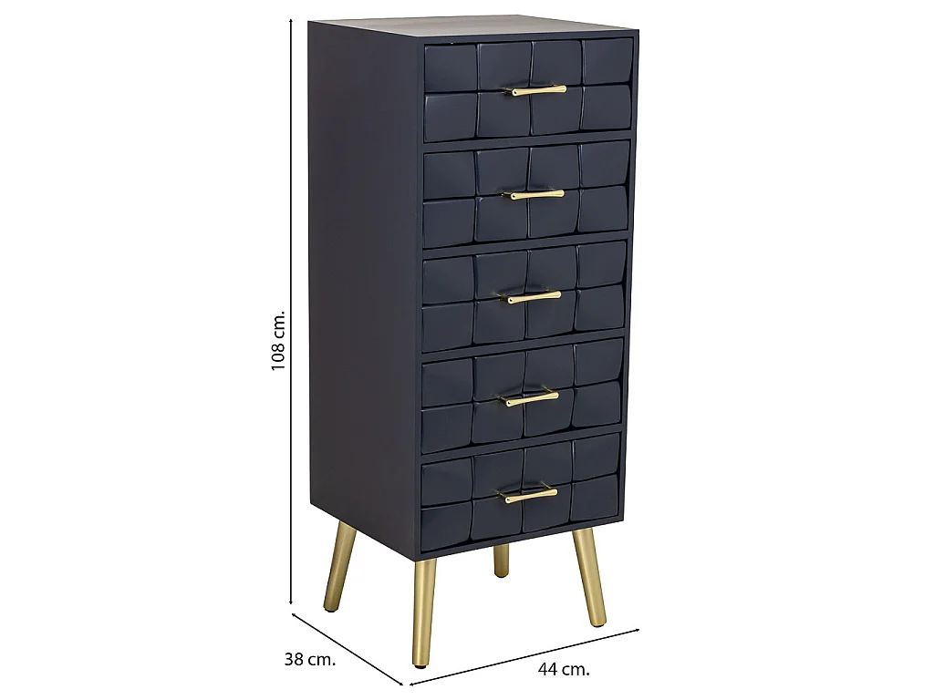 Holzkommode schwarz 44x38x108h cm