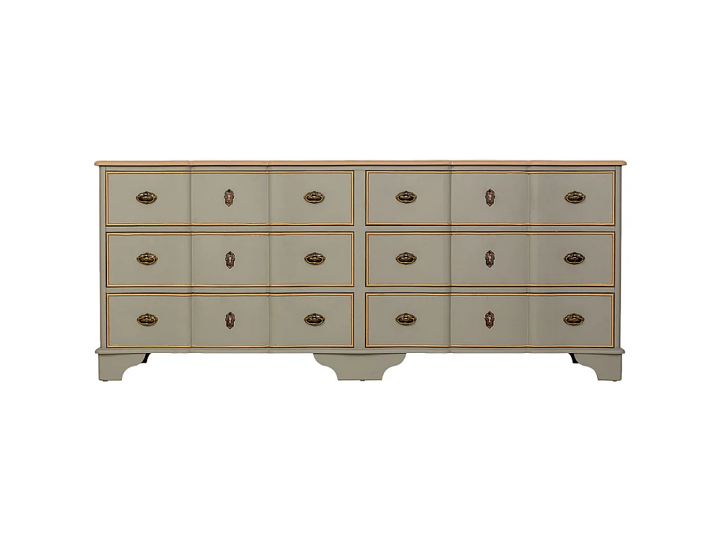 Grünes Sideboard aus Holz, 193x50x80h cm