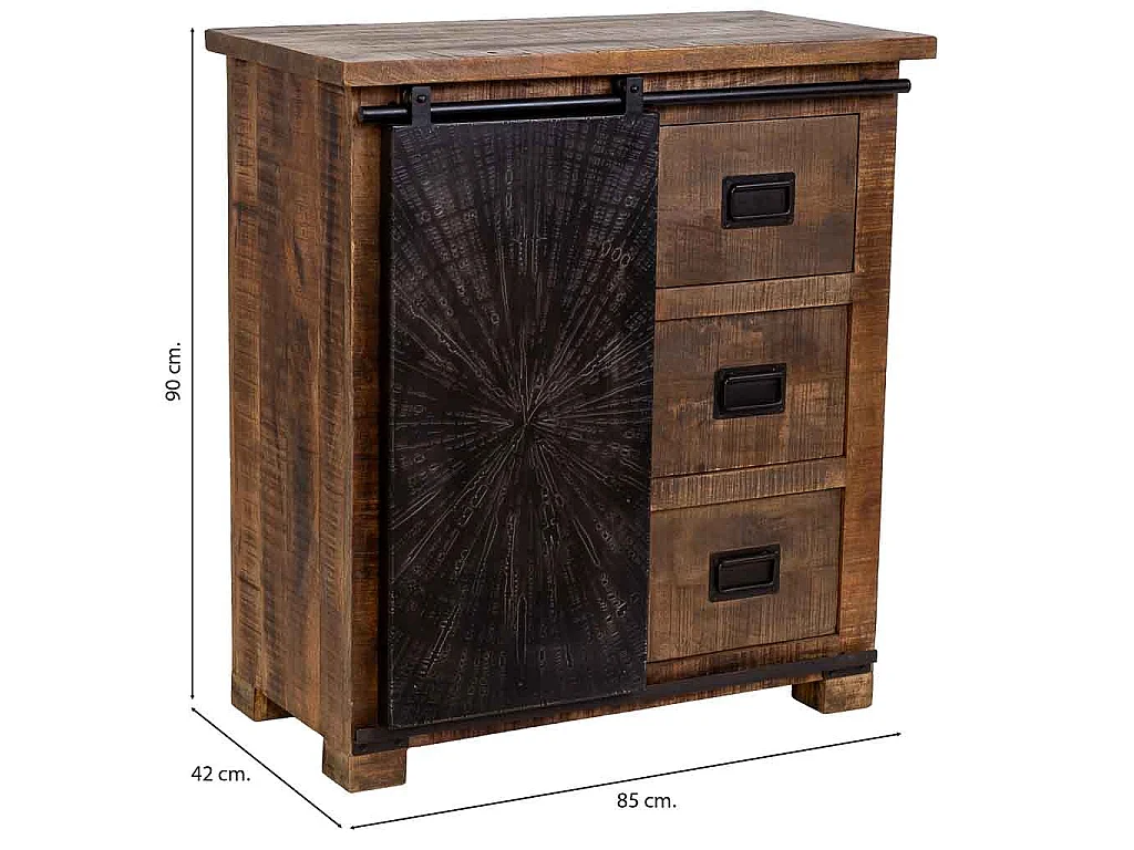 Recibidor de madera marrón 85x42x90h cm