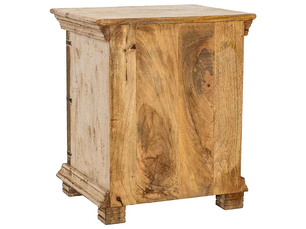 Mesa de cabeceira madeira artesanal branca 50x40x59h cm