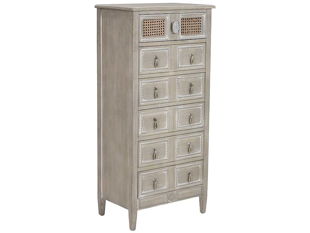 Cassettiera in legno verde 56x36x119h cm