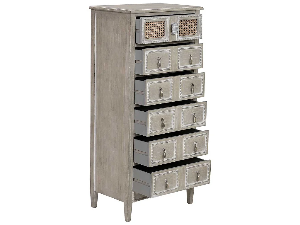 Cassettiera in legno verde 56x36x119h cm