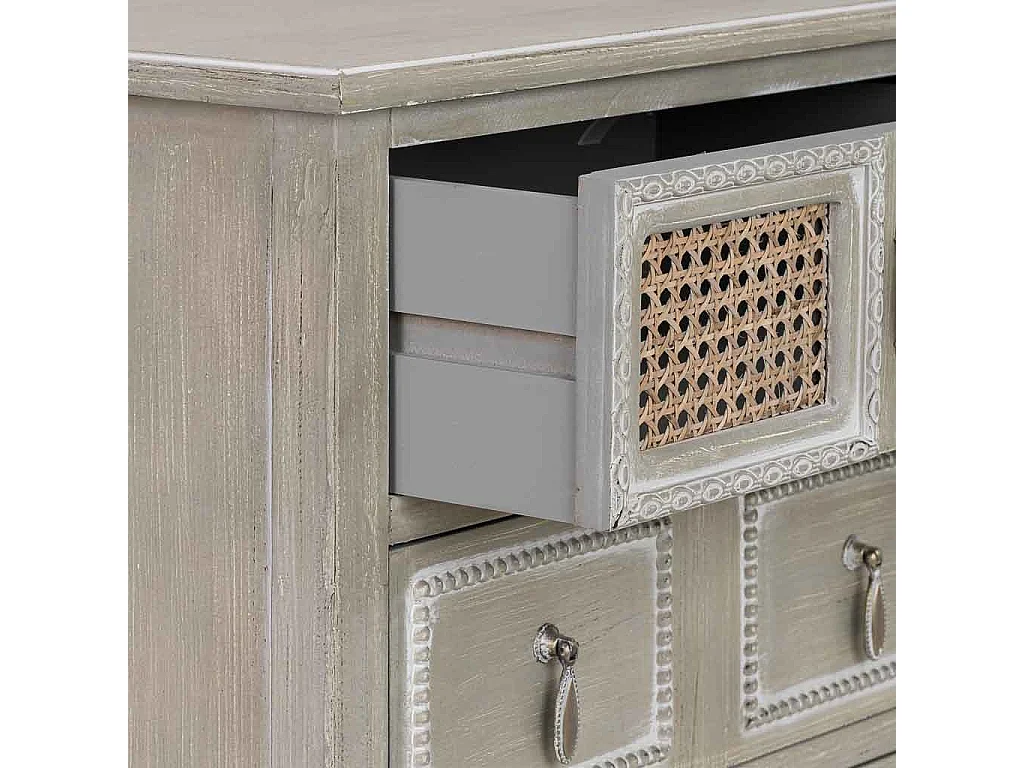 Cassettiera in legno verde 56x36x119h cm